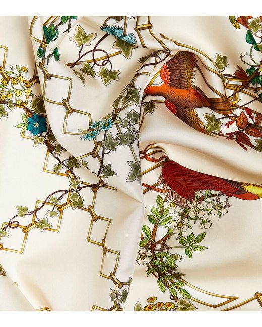 Gucci Natural Vierecktuch Aus Seidentwill Mit Print