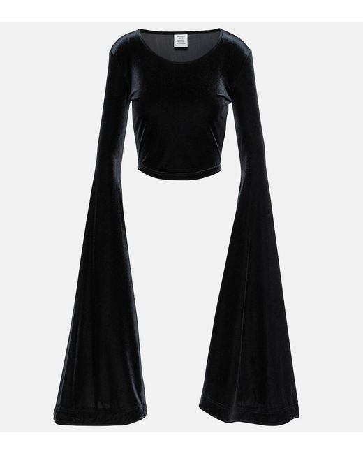 Vetements Black Velvet Crop Top