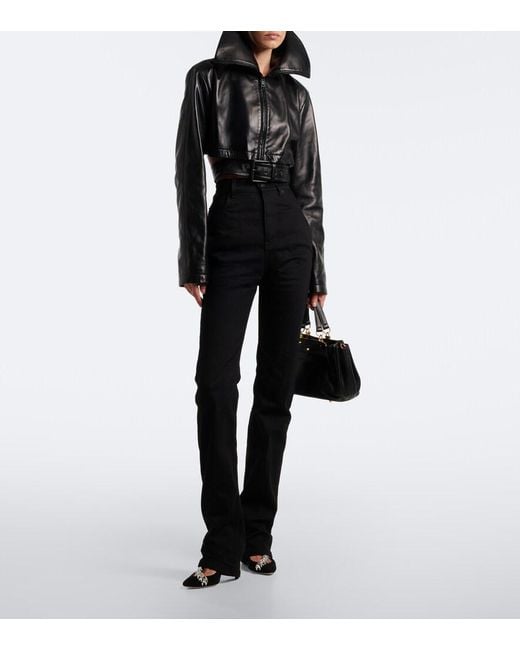 Balenciaga Black High-Rise Straight Jeans