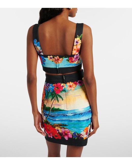 Dolce & Gabbana Multicolor Printed Crop Top