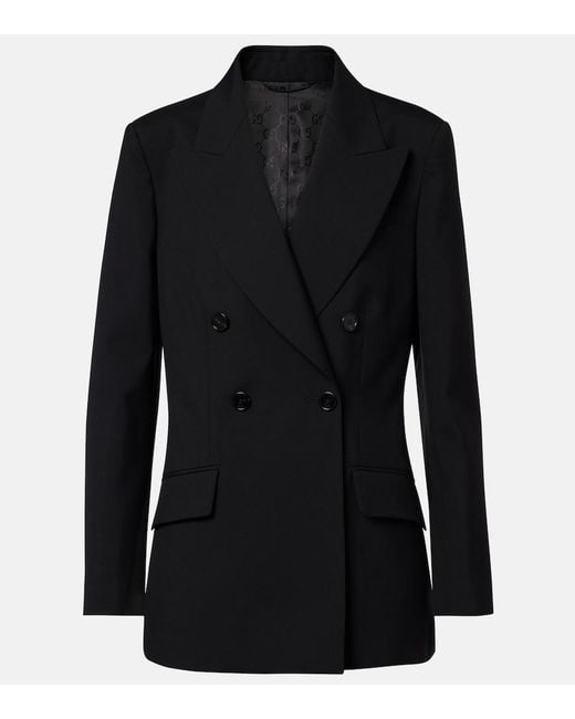 Gucci Black Double-Breasted Wool Blazer