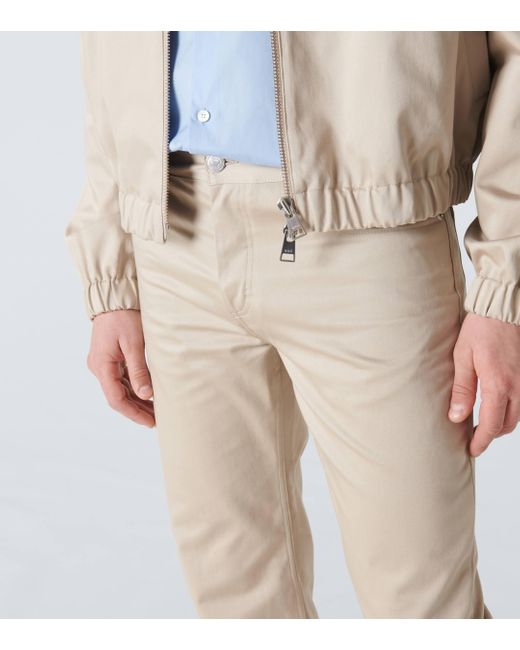 AMI Natural Cotton Satin Straight Pants for men