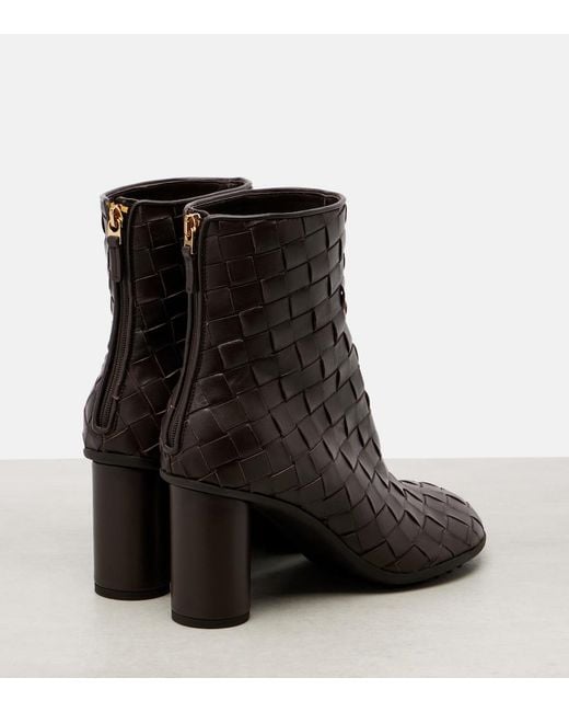 Bottega Veneta Black Atomic 75 Intrecciato Leather Ankle Boots