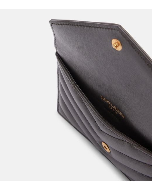 Saint Laurent Black Cassandre Matelasse Leather Card Case