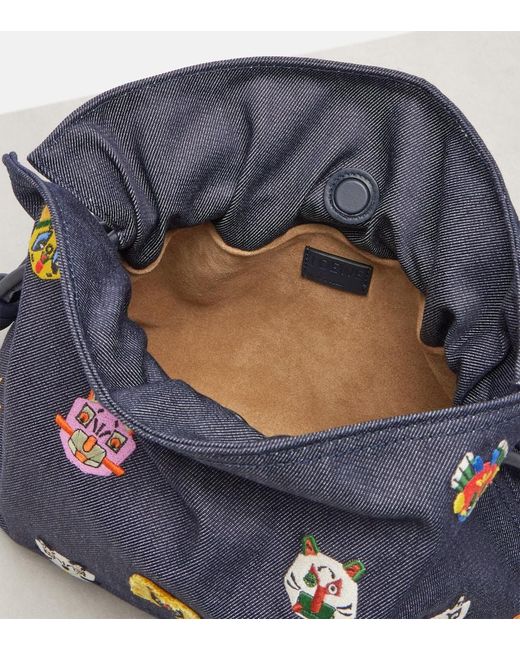 Loewe Blue X Louis Wain Flamenco Cats Medium Canvas Clutch