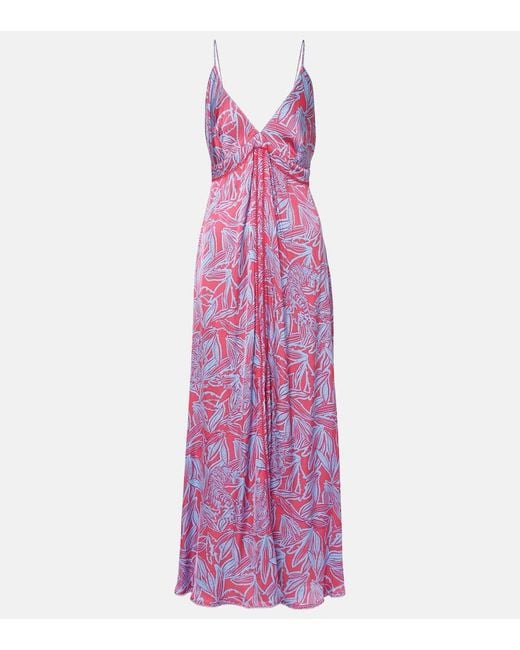 Poupette Purple Denise Printed Maxi Dress