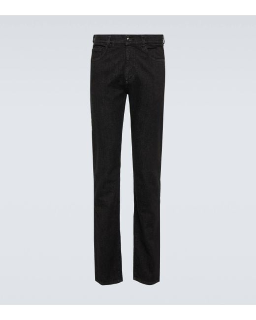 Canali Black Straight Jeans for men
