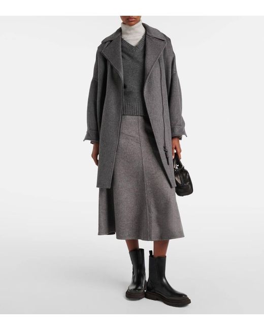 Brunello Cucinelli Gray Ausgestellter Rock
