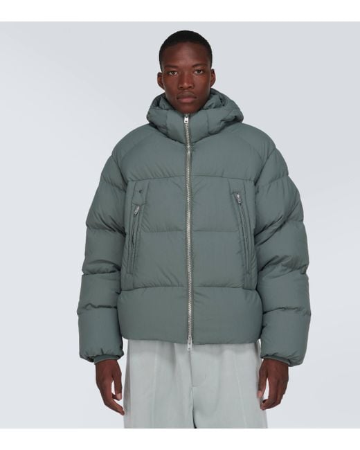 Y-3 Blue Quilted Down Jacket for men