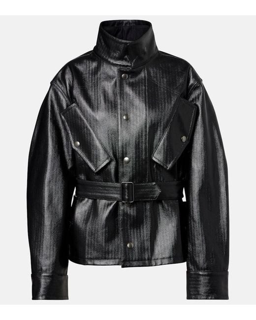 Maison Margiela Black Herringbone Cotton Jacket