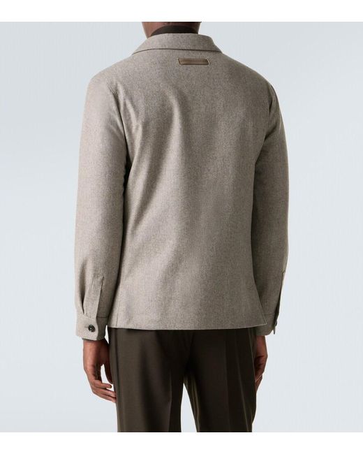 Zegna Gray Alpe Wool Jacket for men