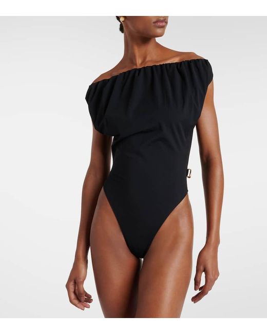 Jacquemus Black Off-shoulder Swimsuit