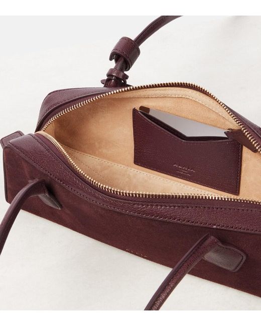 Alaïa Red Le Teckel Small Suede Shoulder Bag