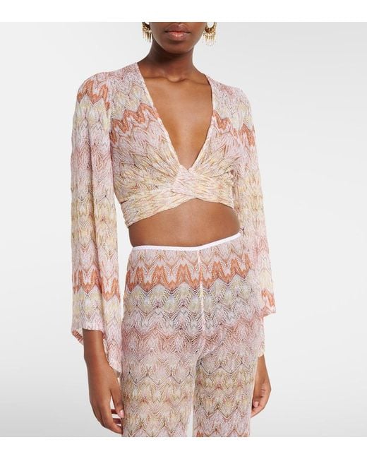 Missoni Natural Lame Crop Top