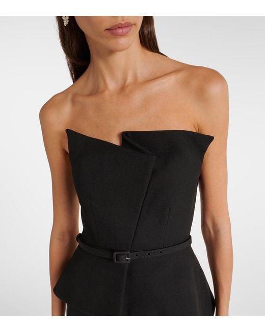 Roland Mouret Black Corset Crepe Gown