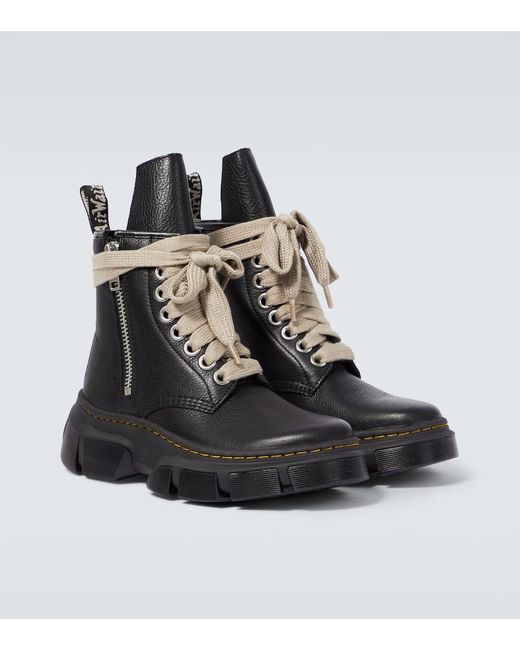 X Dr. Martens 1460 DMXL botas Jumbo Lace de piel Rick Owens de hombre de color Black