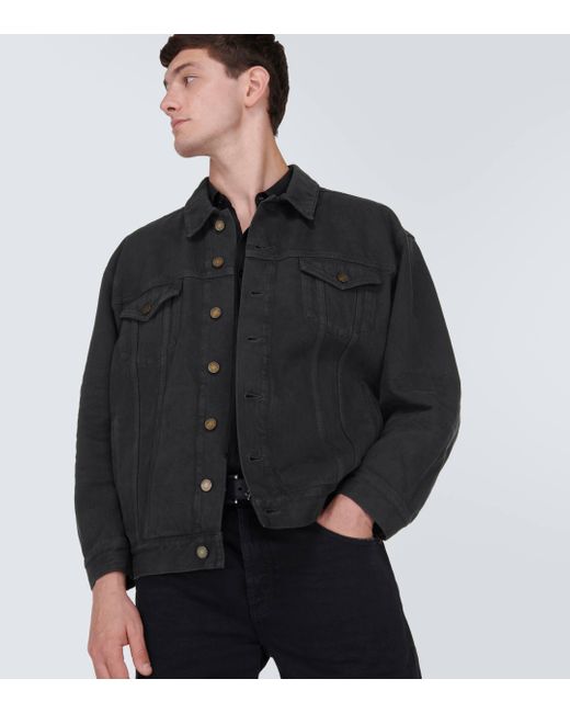 Veste oversize en jean Saint Laurent pour homme en coloris Black