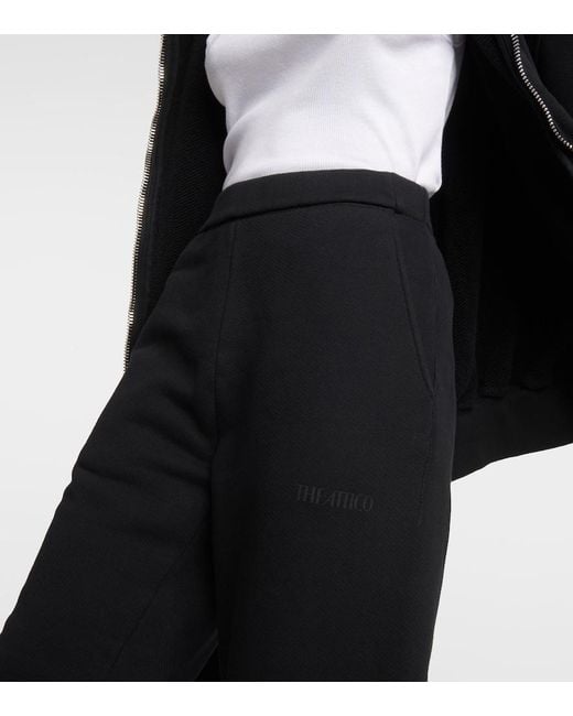 The Attico Black Penny Cotton Jersey Sweatpants