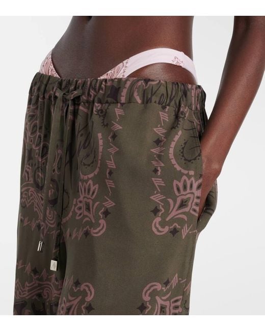 The Attico Brown Weite Low-Rise-Hose