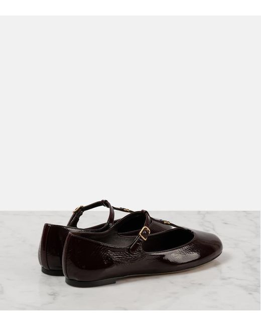 Chloé Brown Ballerinas Marcie Aus Lackleder