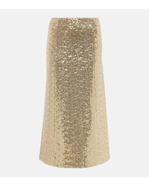 Dorothee Schumacher Natural Sequined Midi Skirt