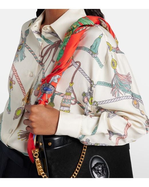 Versace Metallic Printed Silk Twill Shirt