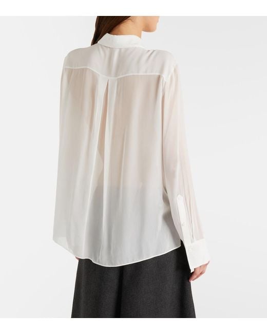Dorothee Schumacher White Sheer Twist Georgette Blouse