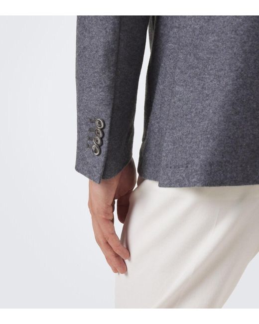 Fedeli Gray Cashmere Blazer for men
