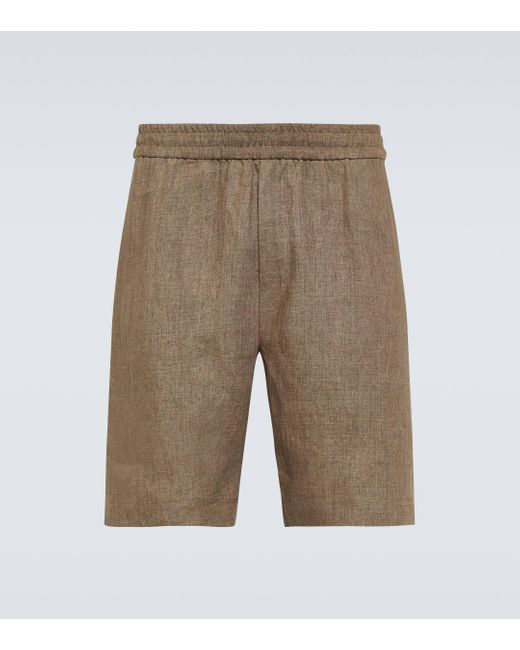 Sunspel Natural Linen Shorts for men