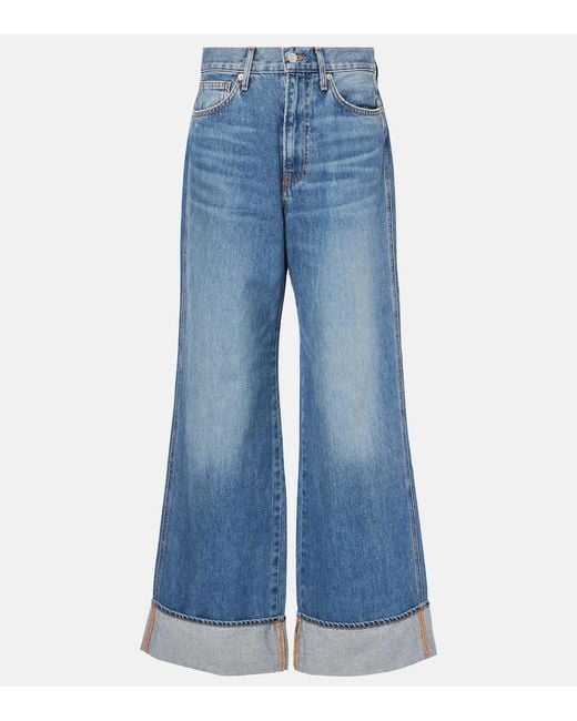Veronica Beard Blue Taylor High-Rise Wide-Leg Jeans