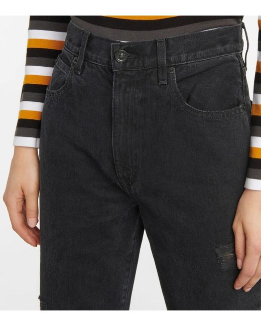 SLVRLAKE Denim Black London High-Rise Wide-Leg Jeans