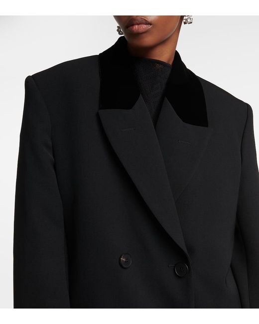Cappotto in lana con velluto di Givenchy in Black