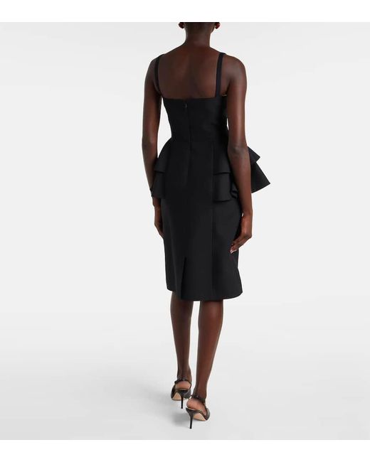 Valentino Black Midikleid Aus Crepe Couture