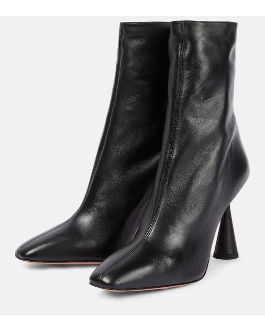 Aquazzura Black Amore 95mm Leather Boots
