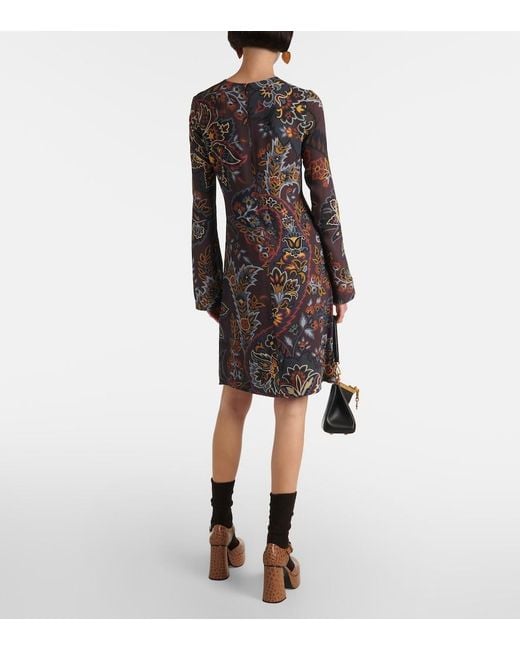 Etro Black Printed Minidress
