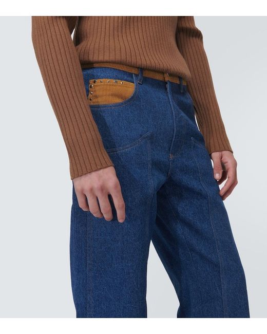 Wales Bonner Blue Cymbal Wide-Leg Jeans for men