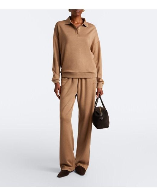 Max Mara Brown Virgin Wool Polo Sweater