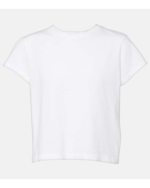 Agolde White Adine Cropped Cotton Jersey T-Shirt