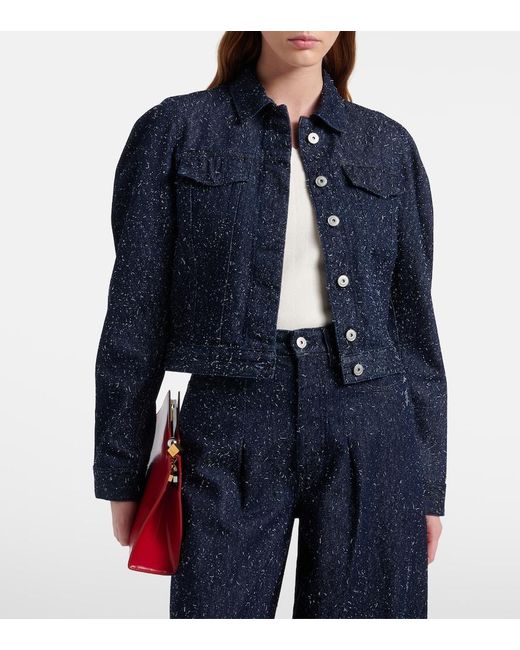 Jacquemus Blue Ovalo De-Nimes Embroidered Denim Jacket