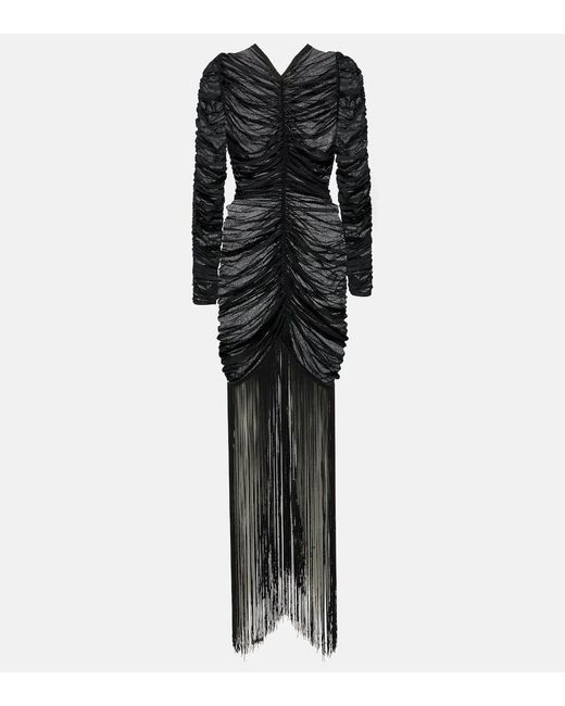 Khaite Black Guisa Fringed Silk-Blend Maxi Dress