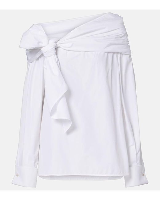 Max Mara White Curvone Cotton Blouse