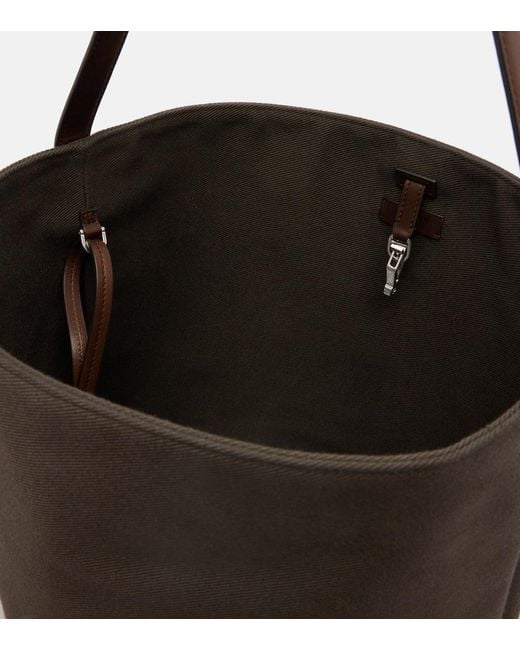 The Row Black Tote Bag N/S Park Large Aus Canvas Und Leder