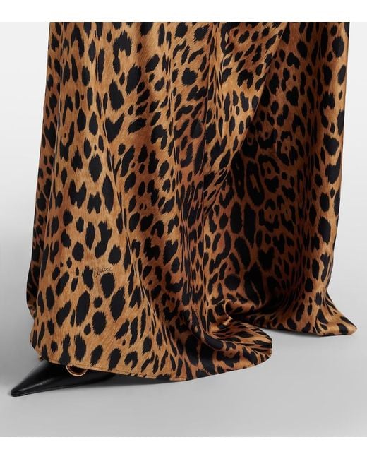 Gucci Brown Leopard-Print Silk Maxi Dress