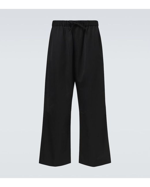 Simone Rocha Black Crepe Satin Wide-Leg Pants for men