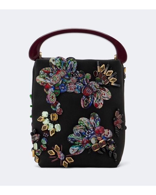 Dries Van Noten Black Small Embellished Top-Handle Bag
