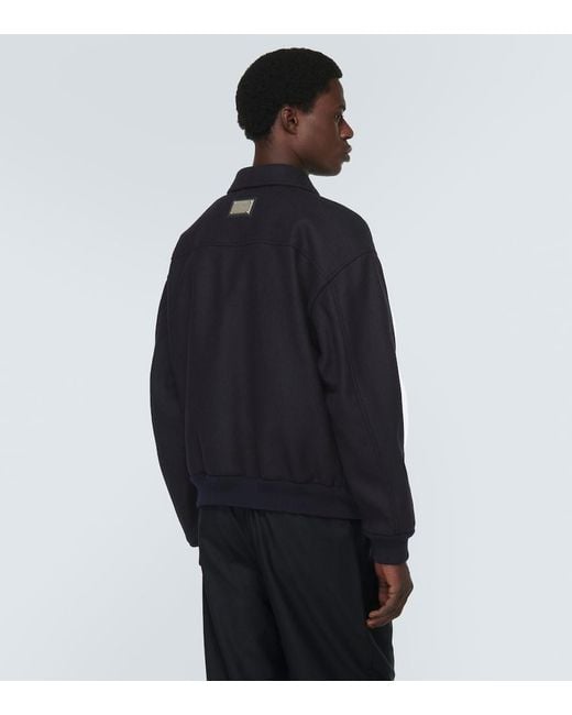 Dolce & Gabbana Blue Wool-Blend Bomber Jacket for men