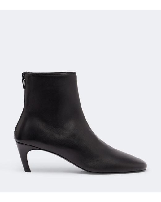 Totême Black Leather Ankle Boots