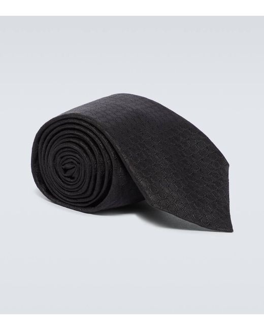 Gucci Black Silk Jacquard Tie for men
