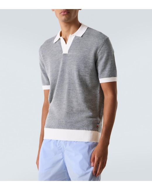 Orlebar Brown Gray Horton Wool And Cotton Polo Shirt for men