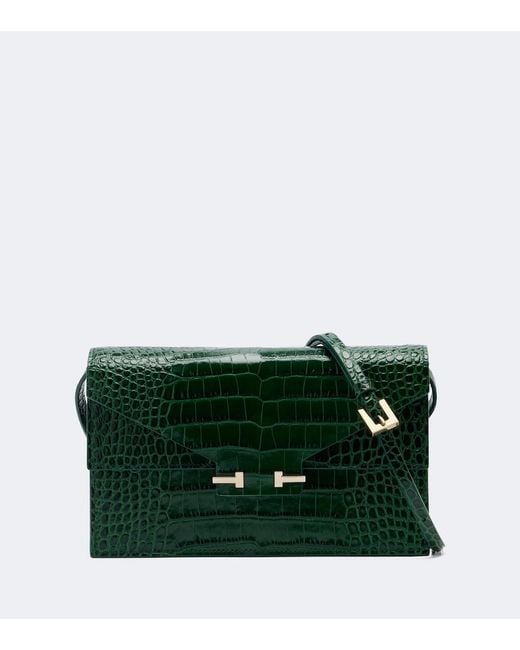 Tom Ford Green Aube Mini Leather Crossbody Bag